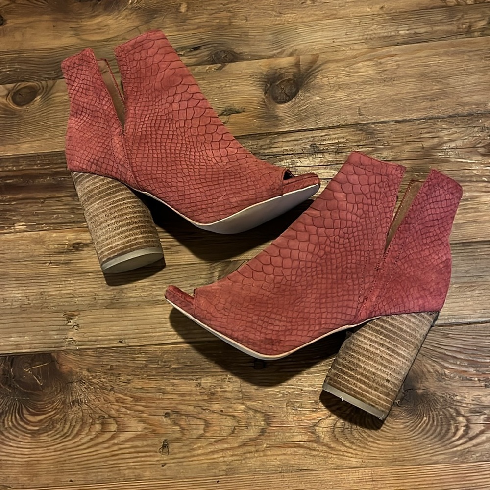 Jeffrey Campbell Oath Suede Croc Ankle Boots - Picture 3 of 14